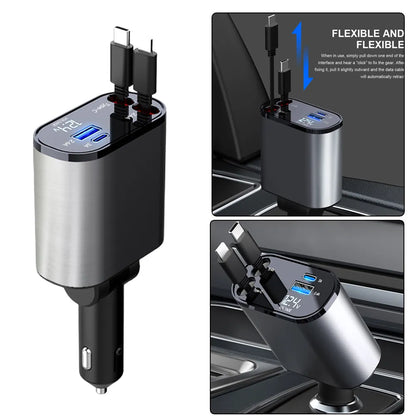 EZ Charge® Fast Charge Retractable Car Charger