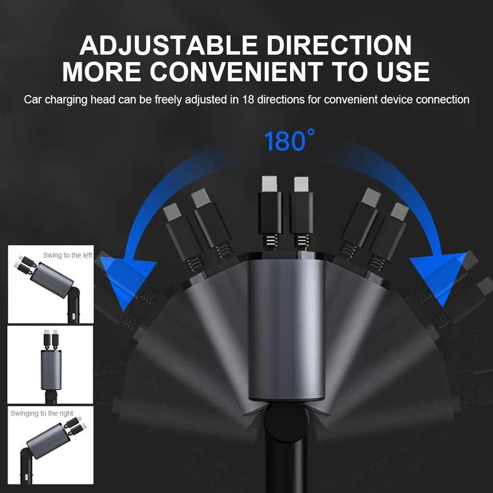 EZ Charge® Fast Charge Retractable Car Charger