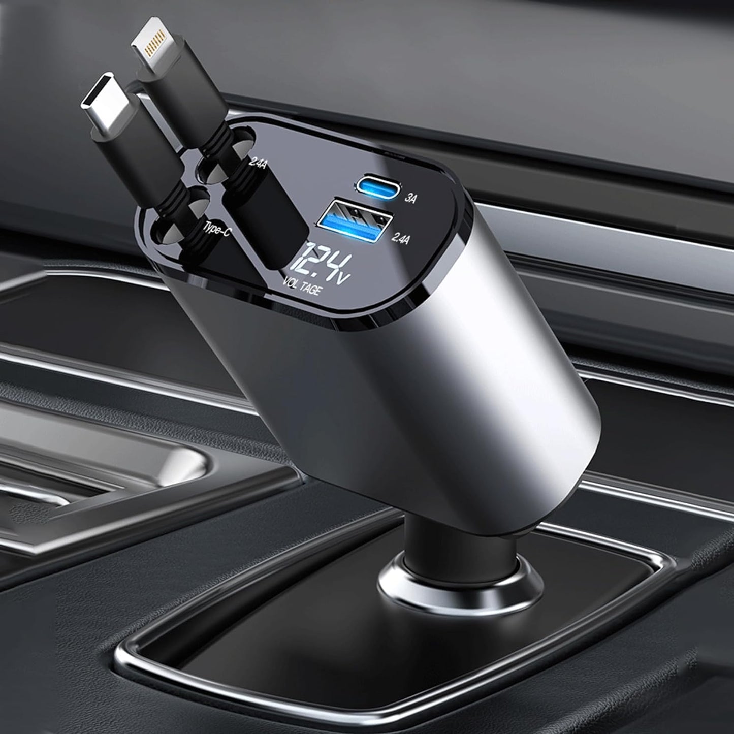 EZ Charge® Fast Charge Retractable Car Charger