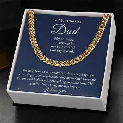 To My Amazing Dad | I Love You - Cuban Link Chain