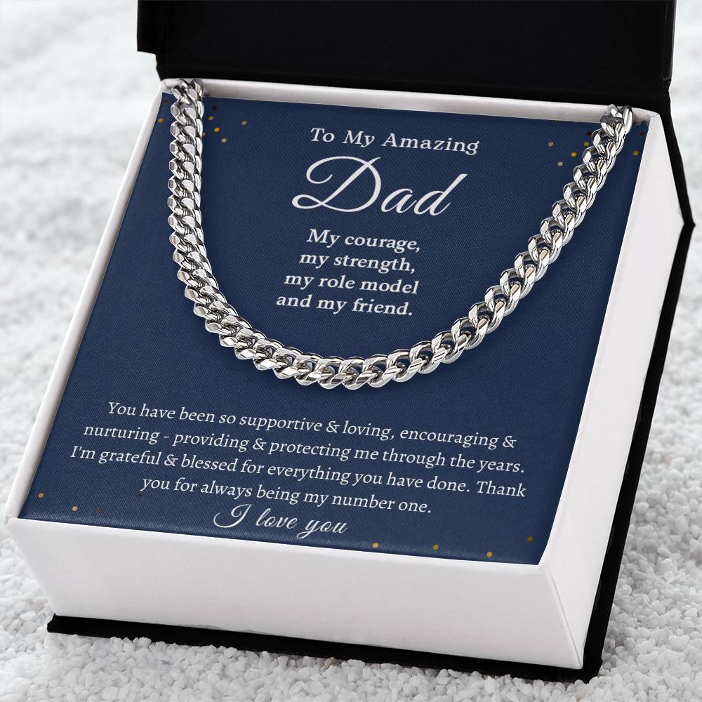 To My Amazing Dad | I Love You - Cuban Link Chain